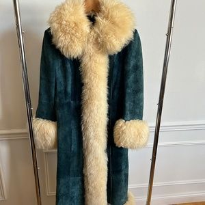 Authentic shearling and suede coat.